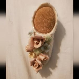 Vintage Bone china flowers pin cushion